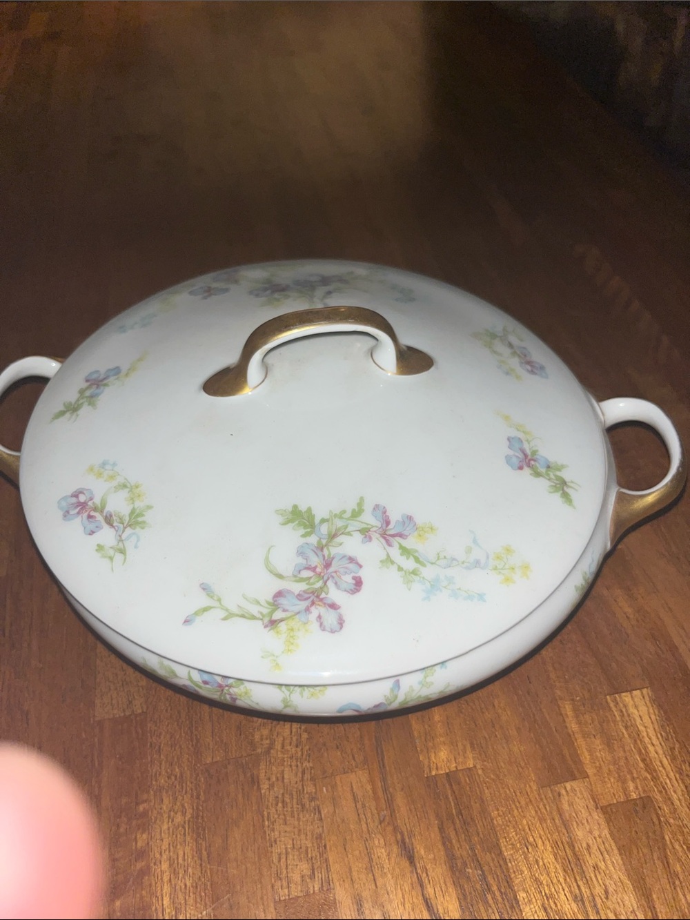 Havilland Limoges Old Abbey France Round Hand Painted Vegetable Tureen
